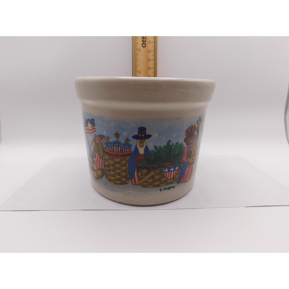 Roseville Pottery RPR Co 4th of July Stoneware Utility Crock K Hughes